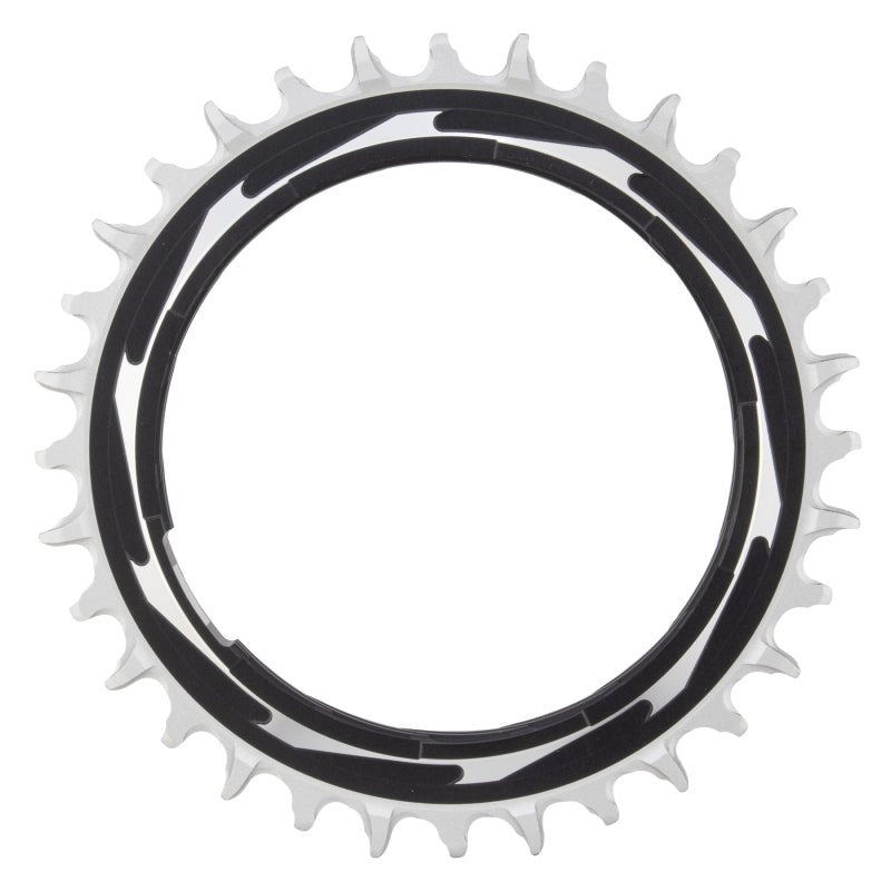 Chainrings SRAM SRAM XX SL Eagle T-Type Thread Mount Chainring - 32t 12-Speed Thread Mount  For XX SL PM Spider 3mm Offset Aluminum BLK/Silver Dark Slate Gray