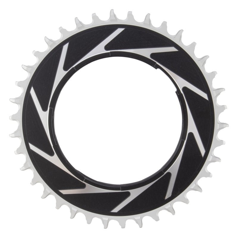 Chainrings SRAM SRAM XX SL Eagle T-Type Thread Mount Chainring - 38t 12-Speed Thread Mount  For XX SL PM Spider 3mm Offset Aluminum BLK/Silver Dark Slate Gray