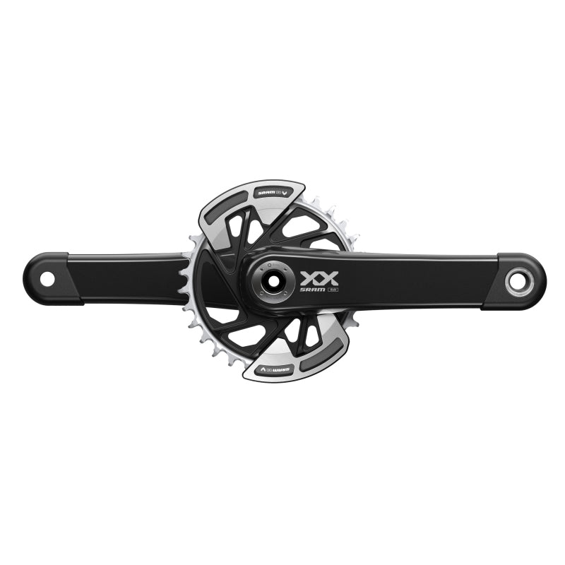 Cranksets and Arms SRAM SRAM XX Eagle T-Type Wide Crankset - 175mm 12-Speed 32t Chainring Direct Mount 2-Guards DUB Spindle Interface BLK Light Gray