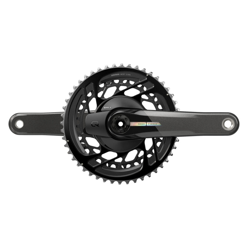 Cranksets and Arms SRAM SRAM Force AXS Power Meter Crankset - 170mm 2x 12-Speed 48/35t Direct Mount DUB Spindle Interface Iridescent Gray D2 Dark Slate Gray