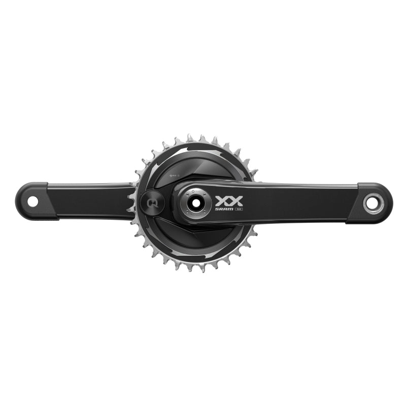 Cranksets and Arms SRAM SRAM XX Eagle T-Type AXS Power Meter Wide Crankset - 175mm 12-Spd 32t Chainring DM Thread Mount PM Spider DUB Spindle Interface Blk Dark Slate Gray