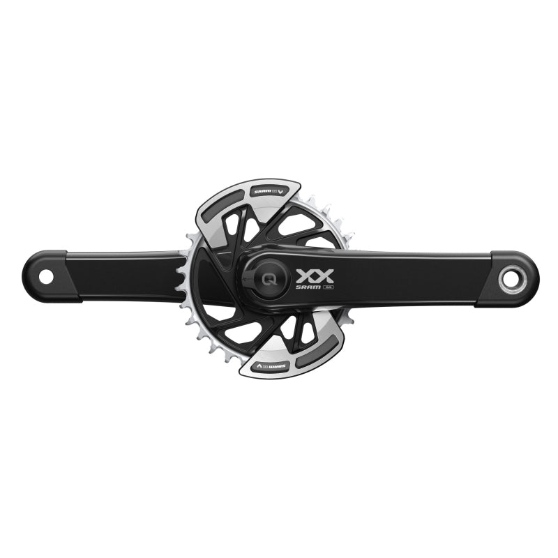 Cranksets and Arms SRAM SRAM XX Eagle T-Type AXS Power Meter Wide Crankset - 170mm 12-Spd 32t Chainring Direct Mount 2-Guards PM DUB Spindle BLK Dark Slate Gray