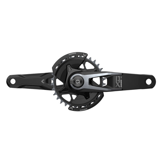 Cranksets and Arms SRAM SRAM X0 Eagle T-Type AXS Power Meter Wide Crankset - 175mm 12-Speed 32t Chainring Direct Mount 2-Guards PM DUB Spindle BLK Dark Slate Gray