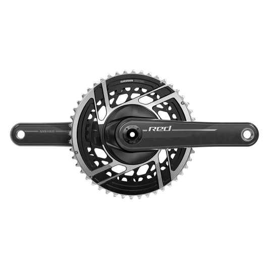 Cranksets and Arms SRAM SRAM RED Crankset - 170mm 2x 12-Speed 48/35t 8-Bolt Direct Mount DUB Spindle Interface Natural Carbon E1 Dark Slate Gray