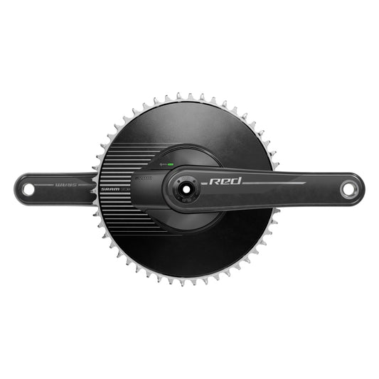 Cranksets and Arms SRAM SRAM RED 1 AXS Power Meter Crankset -  165mm 12-Speed 50t Aero Chainring 8-Bolt Direct Mount DUB Spindle Interface Natural Carbon E1 Dark Slate Gray