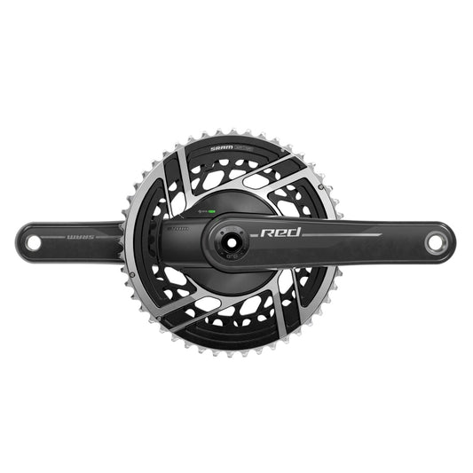 Cranksets and Arms SRAM SRAM RED AXS Power Meter Crankset - 172.5mm 2x 12-Speed 46/33t 8-Bolt Direct Mount DUB Spindle Interface Natural Carbon E1 Dark Slate Gray