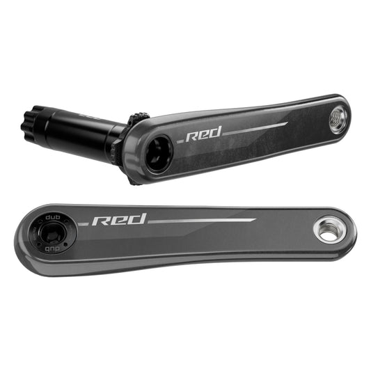 Cranksets and Arms SRAM SRAM RED Crank Arm Assembly - 170mm 12-Speed 8-Bolt Direct Mount DUB Spindle Interface Natural Carbon E1 Dark Slate Gray
