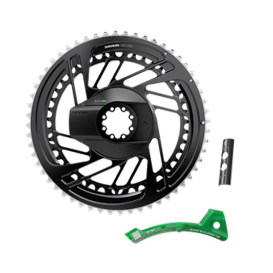 Chainrings SRAM SRAM RED AXS 2x Power Meter Chainring Kit - 52/39t 2x12-Speed 8-Bolt Direct Mount BLK/Silver E1 Dark Slate Gray
