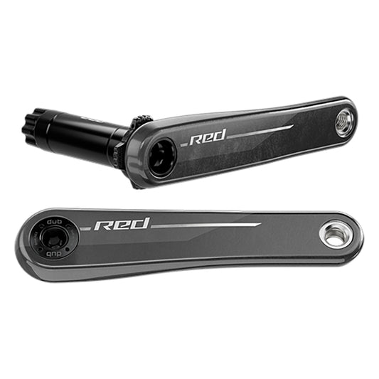 Cranksets and Arms SRAM SRAM RED 1x XPLR Wide Crank Arm Assembly - 170mm 13-Speed 8-Bolt Direct Mount DUB Spindle Natural Carbon E1 Dark Slate Gray