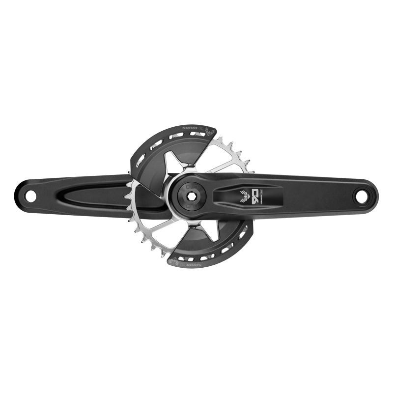 Cranksets and Arms SRAM SRAM Eagle 90 T-Type Wide Crankset - 160mm 12-Speed 32t Chainring Direct Mount 2-Guards DUB Spindle Interface BLK/Silver Dark Slate Gray