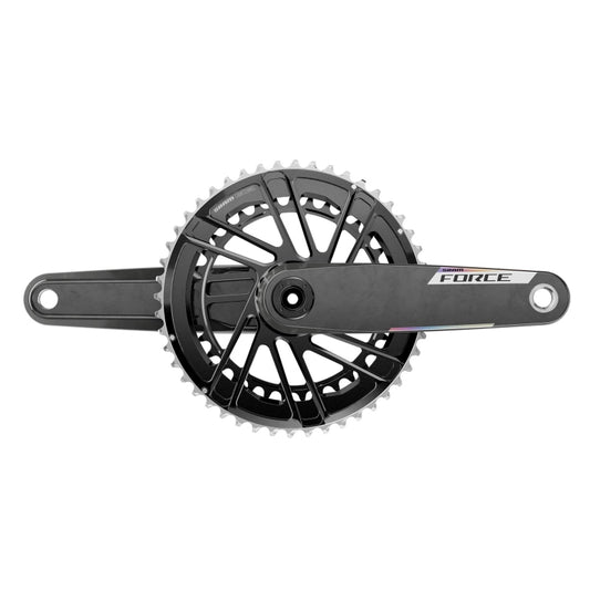 Cranksets and Arms SRAM SRAM Force 2x E1 Crankset Speed: 12 Spindle: 28.99mm BCD: Direct Mount SRAM 8 Bolt 50/37 DUB 160mm Black Road Dark Slate Gray