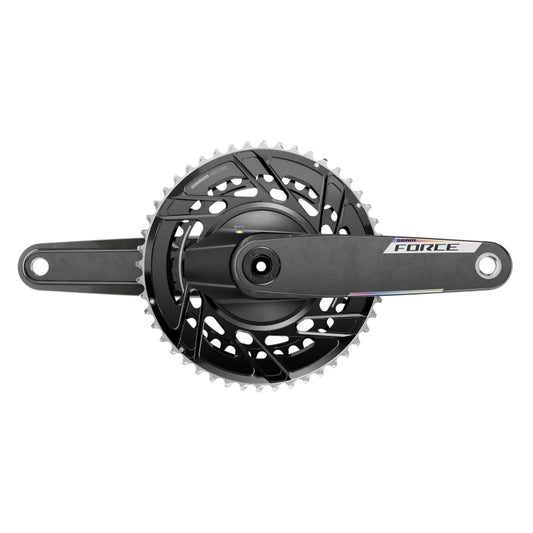 Cranksets and Arms SRAM SRAM Force 2x Powermeter E1 Power Meter Crankset Speed: 12 Spindle: 28.99mm BCD: Thread Mount 50/37 DUB 160mm Black Road Dark Slate Gray