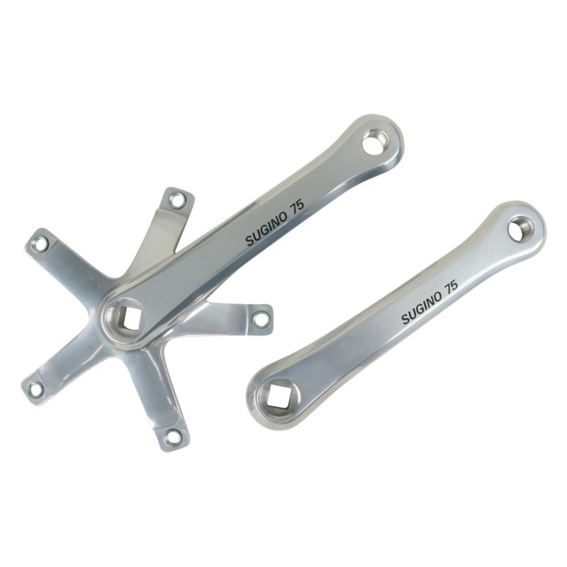 Cranksets and Arms Sugino Sugino SG75 165mm SG75 Taper crankset silver Dark Gray