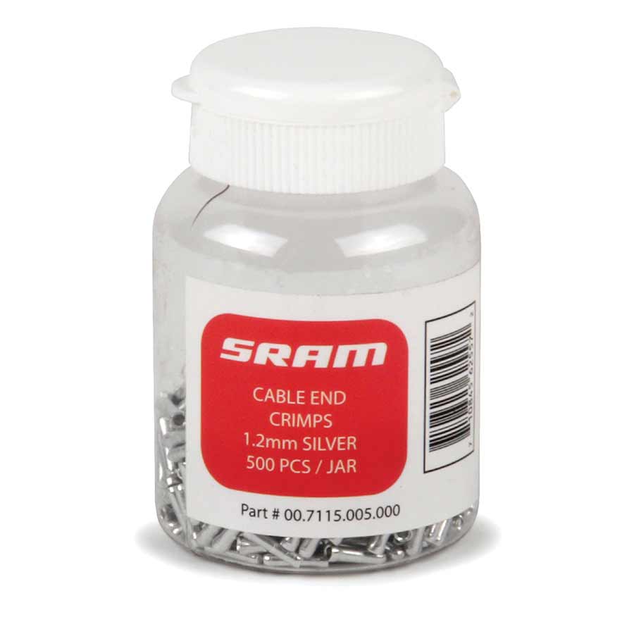 Cable End Crimps SRAM SRAM Cable End Crimps 1.8mm 500-Count Jar Light Gray