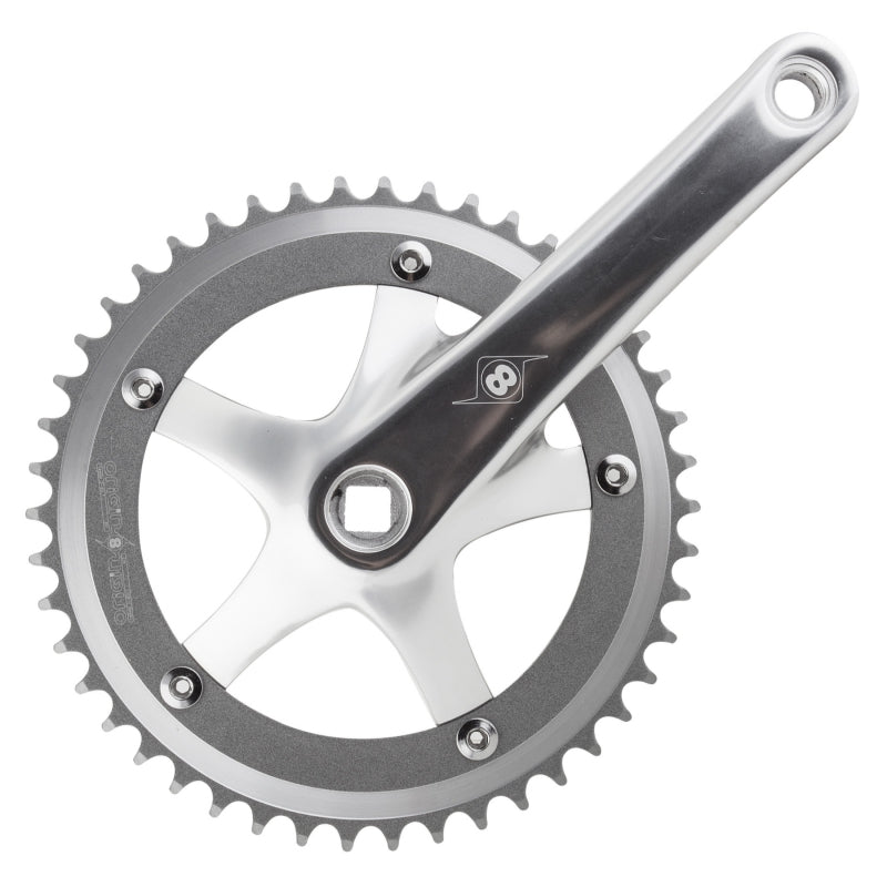 Cranksets and Arms Origin8 Origin8 Trackstar 165x46 103mm JIS Square Taper crankset silver/silver Light Slate Gray