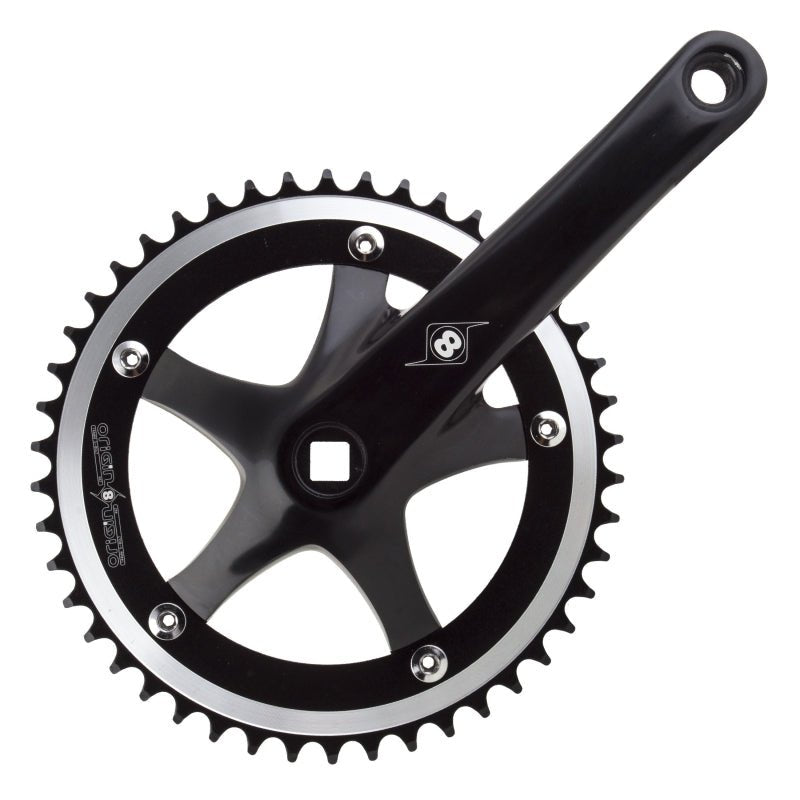 Cranksets and Arms Origin8 Origin8 Trackstar 170x46 103mm JIS Square Taper crankset black/black Black