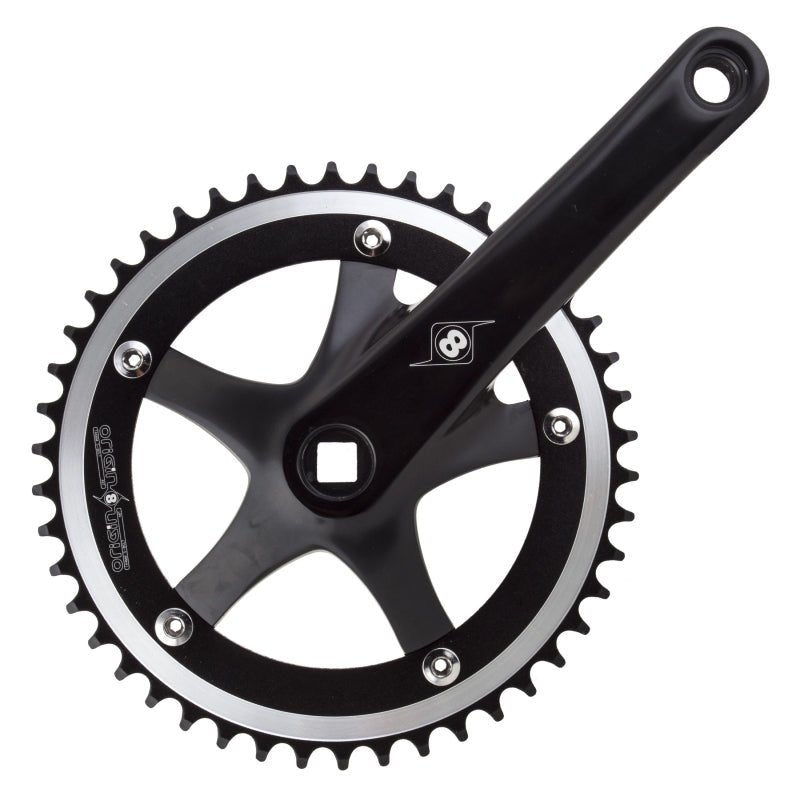 Cranksets and Arms Origin8 Origin8 Trackstar 165x46 103mm JIS Square Taper crankset black/black Dark Slate Gray