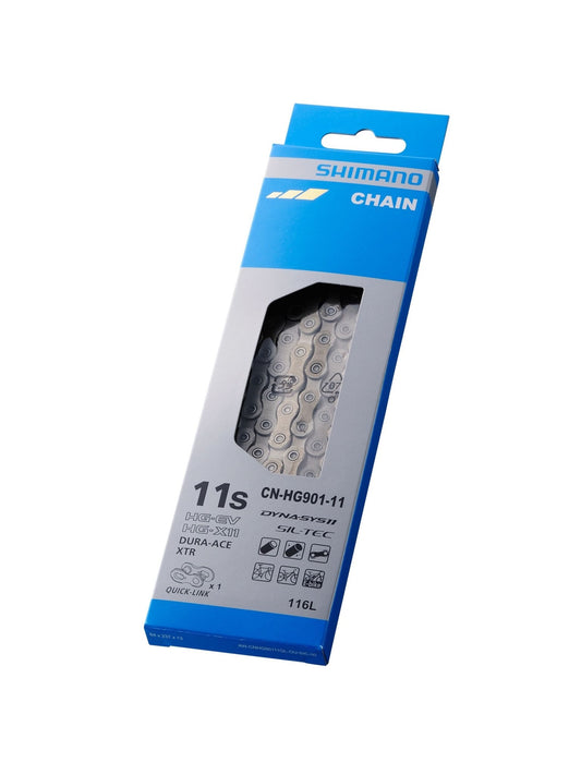 Chains Shimano Shimano Dura-Ace CN-HG901-11 Chain - 11-Speed 116 Links Silver Dark Gray