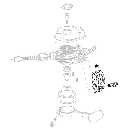 Mountain Shifter Part SRAM SRAM Discrete Trigger Clamp Assembly fits XX1 X01 X1 2007-15 X0 X9 2010-15 X7 GX Silver Sold Each Light Gray