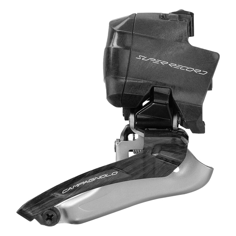Front Derailleurs and Parts Campagnolo Campagnolo Super Record Wireless Front Derailleur - 12-Speed Braze-On Carbon Dark Slate Gray