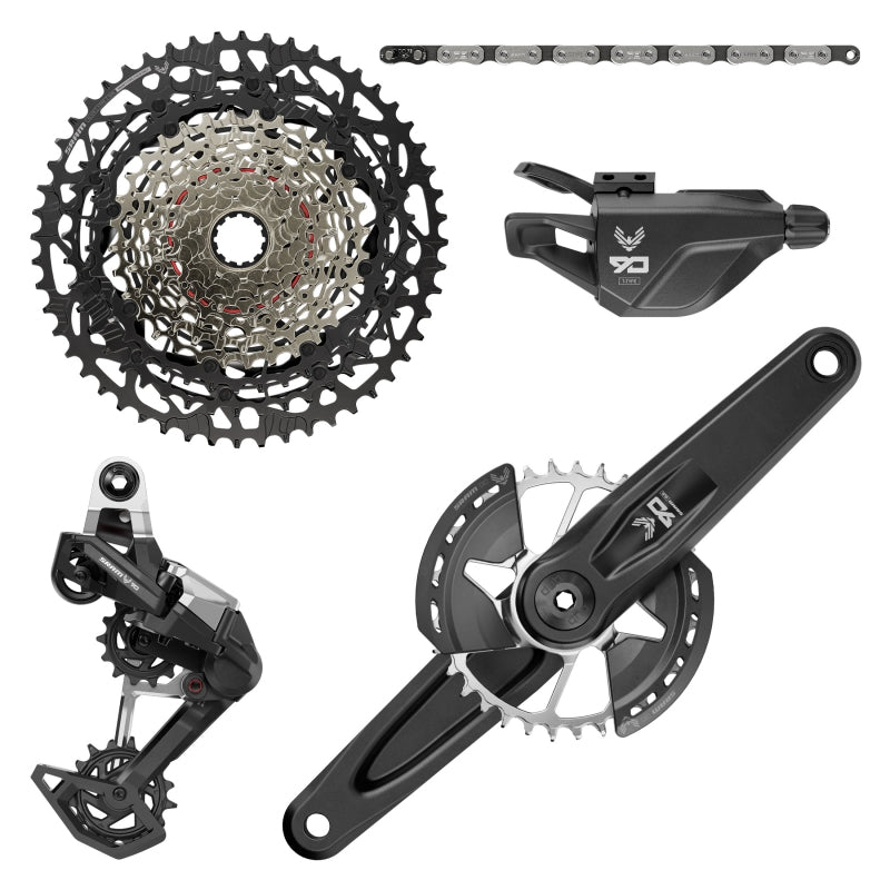 Group Kits SRAM SRAM Eagle 90 T-Type Groupset - 170mm Wide Crank 32t Chainring Trigger Shifter 10-52t 12-Speed Cassette Rear Derailleur Chain Dark Slate Gray