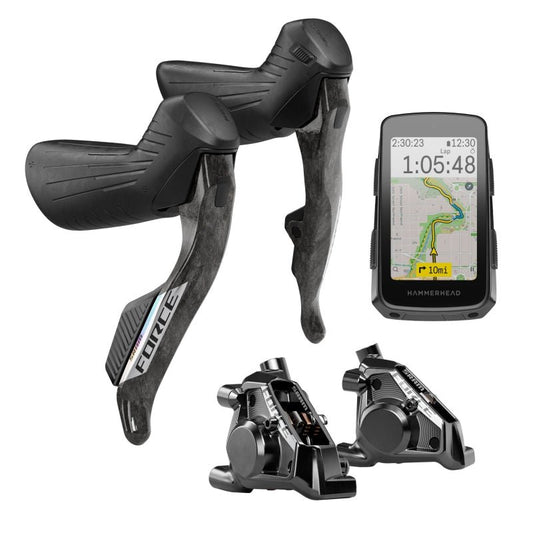 Group Kits SRAM SRAM Force eTap AXS Upgrade Kit - Right Left HRD Shift/Brake Levers Flat Mount Calipers Hammerhead Karoo Force Color Edition E1 Dark Slate Gray