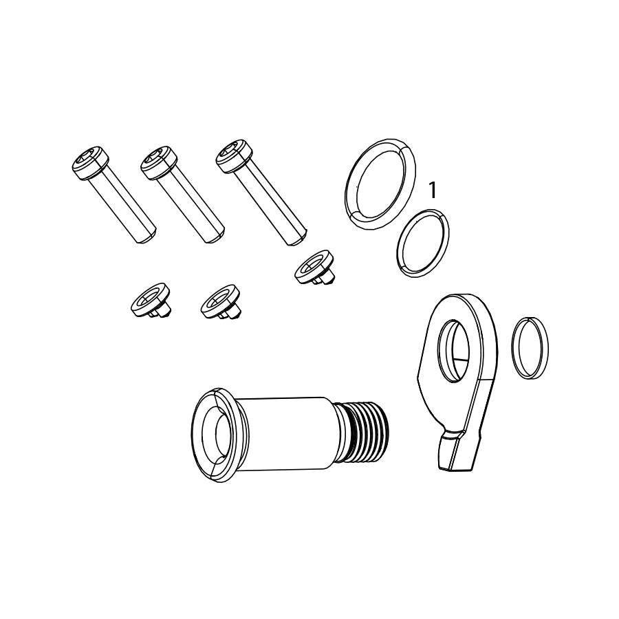 Upper Bolt and Spring SRAM SRAM GX 2X11 Rear Derailleur B Bolt and Limit Screw Kit White Smoke