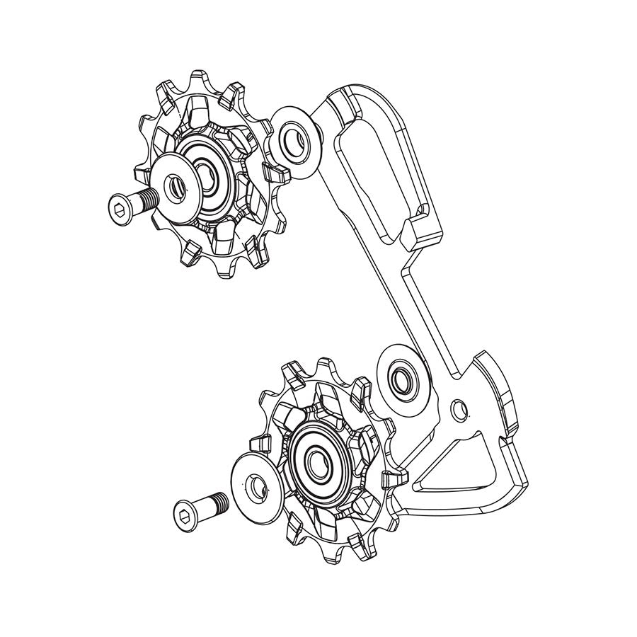 Cage Assembly SRAM SRAM EX1 Rear Derailleur Pulley and Inner Cage Assembly - 8-Speed Black Black