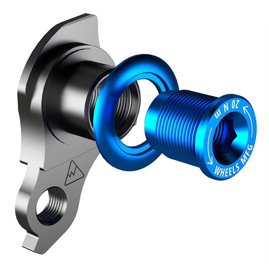 Derailleur Hangers and Hardware Wheels Manufacturing Wheels Manufacturing Universal Derailleur Hanger - 487-5 For Trek ABP MTB Frames designed to accept SRAM UDH BLK/Teal Gray