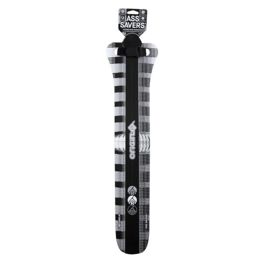 Fenders Origin8 Origin8 Hi-Fi Ass Savers Rear Fender Extended Wide Rear 555mm x 80mm Polypropylene Black/White 60g Light Gray