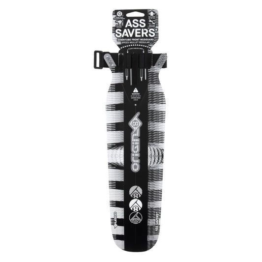 Fenders Origin8 Origin8 Hi-Fi Ass Savers Front Fender Downtube Front 390mm x 110mm Polypropylene Black/White 30g Light Gray