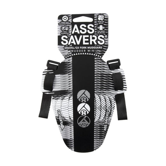 Fenders Origin8 Origin8 Hi-Fi Ass Savers Front Fender Mini Front 170mm x 90mm Polypropylene Black/White 21g Light Gray