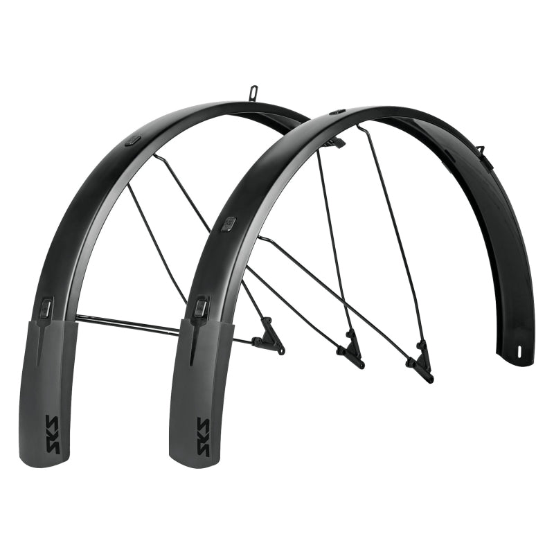 Full Coverage Fender SKS SKS B75 Bluemels Style Full Coverage Fender Set - 75mm 27.5/29/700 x 2.25-2.6" Matte BLK Dark Slate Gray