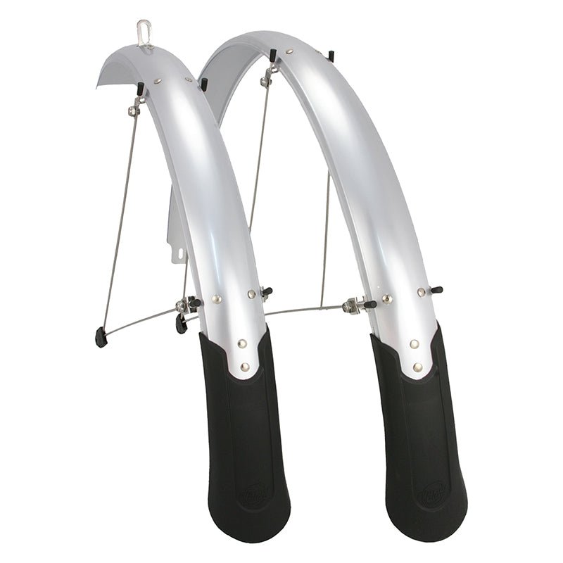 Fenders Planet Bike Planet bike Cascadia Pair 26` MTB 26` x 60mm Polycarbonate Stainless Steel Silver 48mm / 1.90` Dark Slate Gray