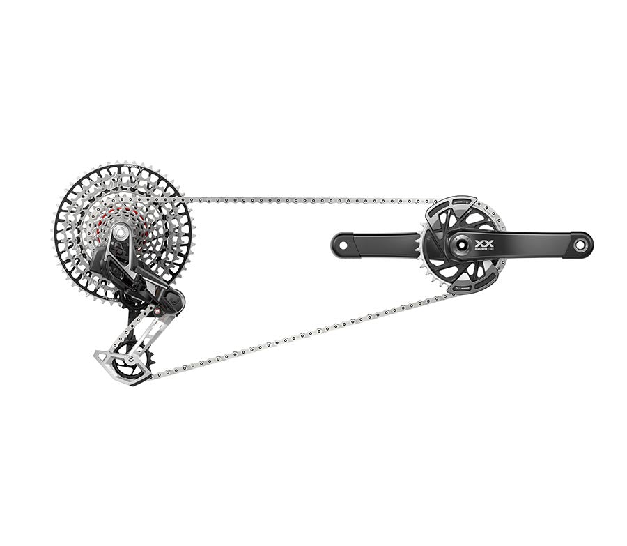 Group Kits SRAM SRAM XX T-Type Eagle Transmission Groupset - 165mm Crank 32t Chainring AXS POD Controller 10-52t Cassette Rear Derailleur Chain Dark Slate Gray