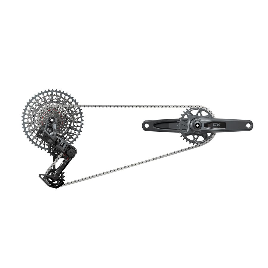 Group Kits SRAM SRAM GX T-Type Eagle Transmission Groupset - 165mm Crank 32t Chainring AXS POD Controller 10-52t Cassette Rear Derailleur Chain Dark Slate Gray