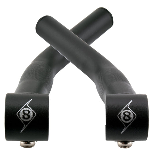 Origin8 Comp-Lite Bar Ends Long Black Long `L` Bend