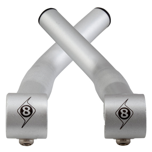 Origin8 Comp-Lite Bar Ends Long Silver Long `L` Bend