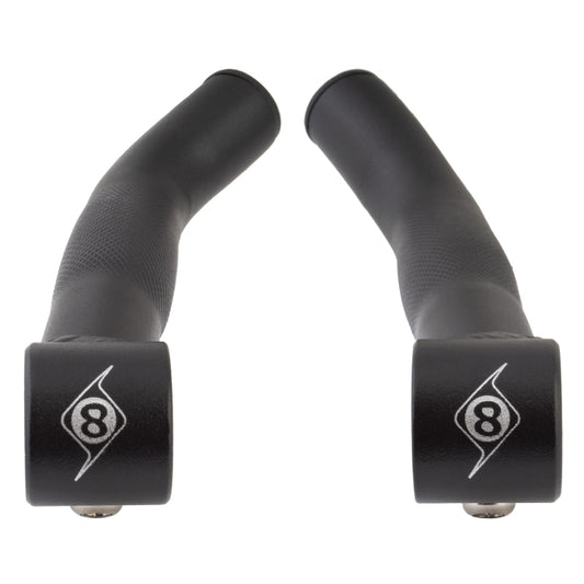 Origin8 Comp-Lite Bar Ends Short Black Short `Ski` Bend