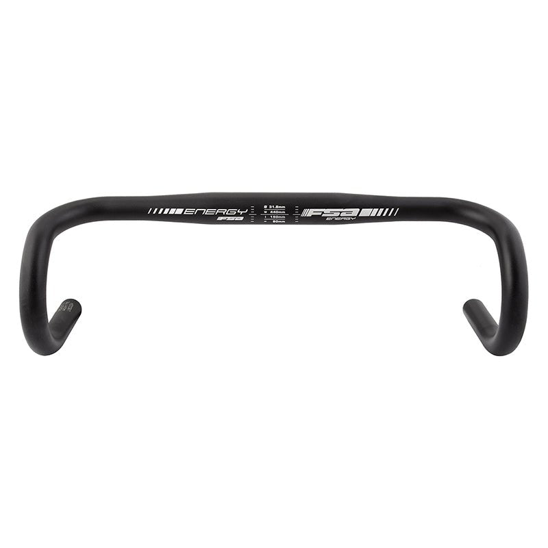 Handlebars FSA Full speed ahead Energy Traditional 31.8mm 440mm 80mm 150mm 2° Black Road Drop AL7050 Dark Slate Gray