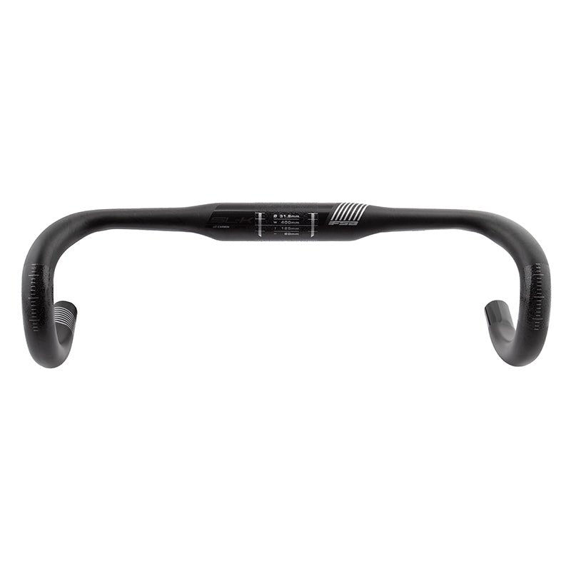 Handlebars FSA Full speed ahead SLK Road Compact 31.8mm 400mm 80mm 125mm 4° Carbon/Black Road Drop Carbon Dark Slate Gray