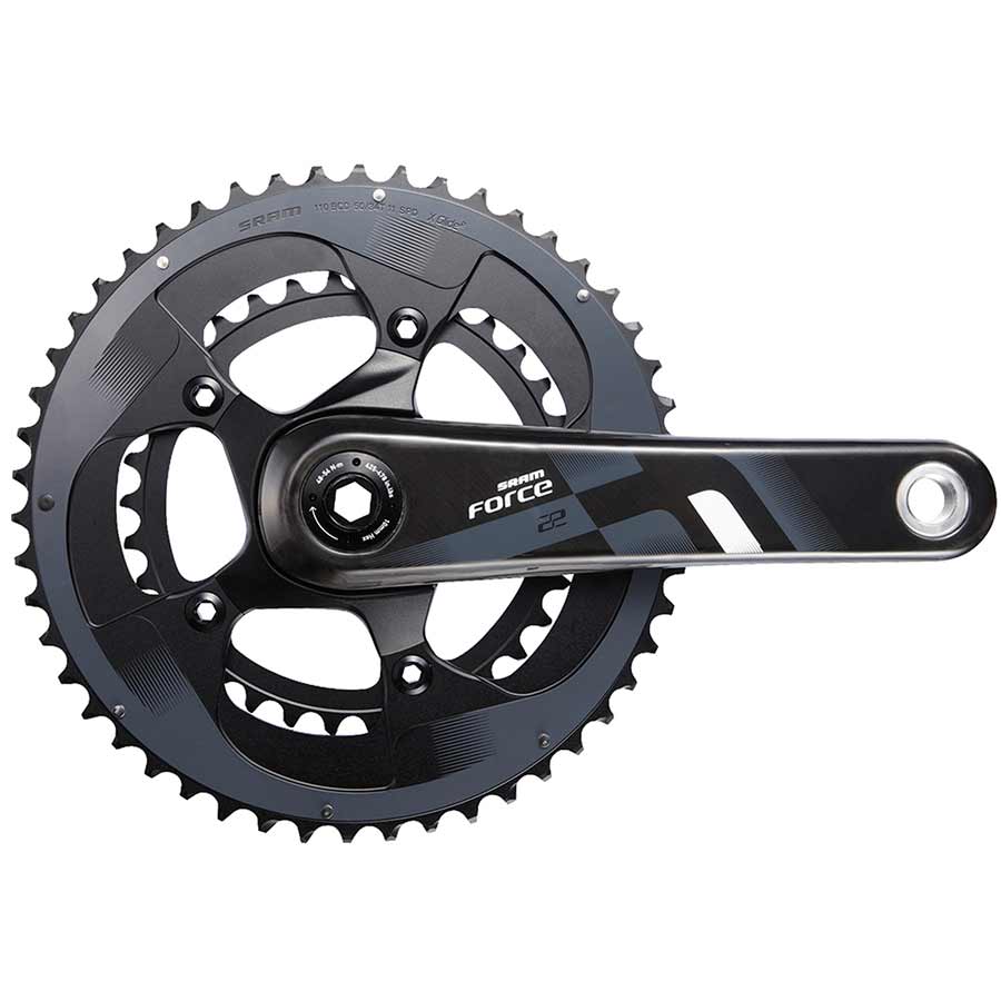 Cranksets and Arms SRAM SRAM Force 22 Crankset - 165mm 11-Speed 50/34t 110 BCD GXP Spindle Interface BLK Dark Slate Gray
