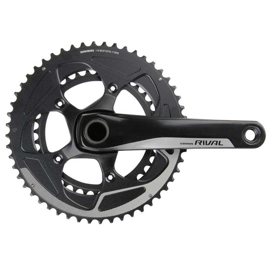 Cranksets and Arms SRAM SRAM Rival 22 Crankset - 170mm 11-Speed 52/36t 110 BCD GXP Spindle Interface BLK Dark Slate Gray