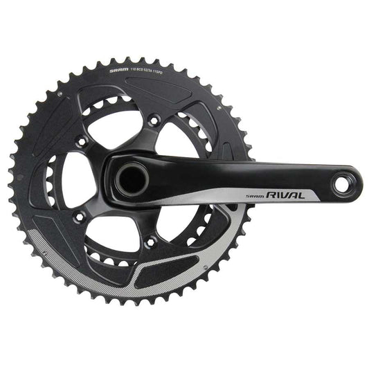 Cranksets and Arms SRAM SRAM Rival 22 Crankset - 172.5mm 11-Speed 52/36t 110 BCD GXP Spindle Interface BLK Dark Slate Gray