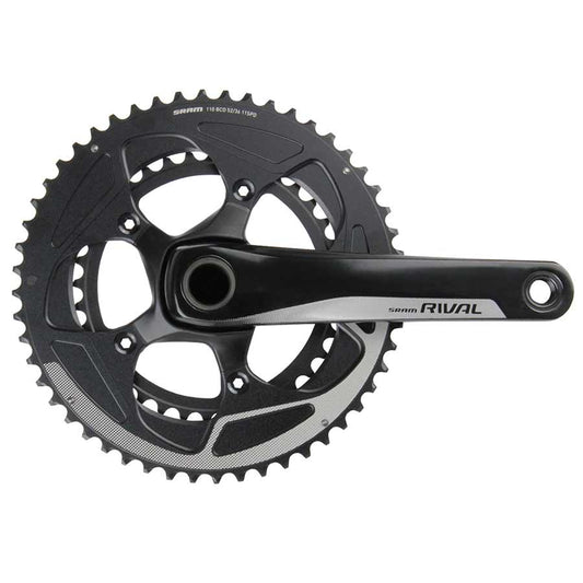 Cranksets and Arms SRAM SRAM Rival 22 Crankset - 175mm 11-Speed 52/36t 110 BCD GXP Spindle Interface BLK Dark Slate Gray