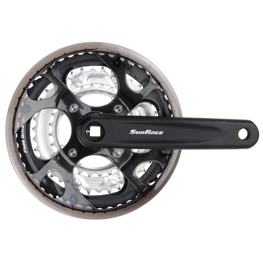 Cranksets and Arms SunRace Sun Race FCM300 Crankset 48/38/28T 170mm Dark Slate Gray