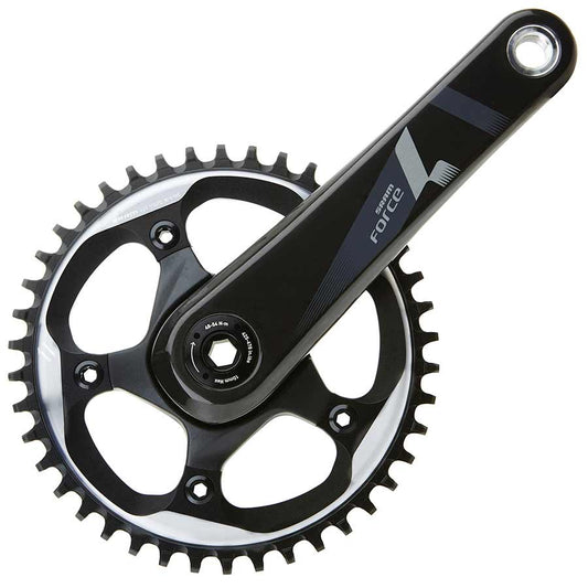 Cranksets and Arms SRAM SRAM Force 1 Crankset - 175mm 10/11-Speed 42t 110 BCD GXP Spindle Interface BLK Dark Slate Gray
