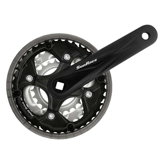 Cranksets and Arms SunRace Sun Race FCM500 Crankset 6/7/8 sp.Square-tapered 24/34/42T 175mm Black Dark Slate Gray
