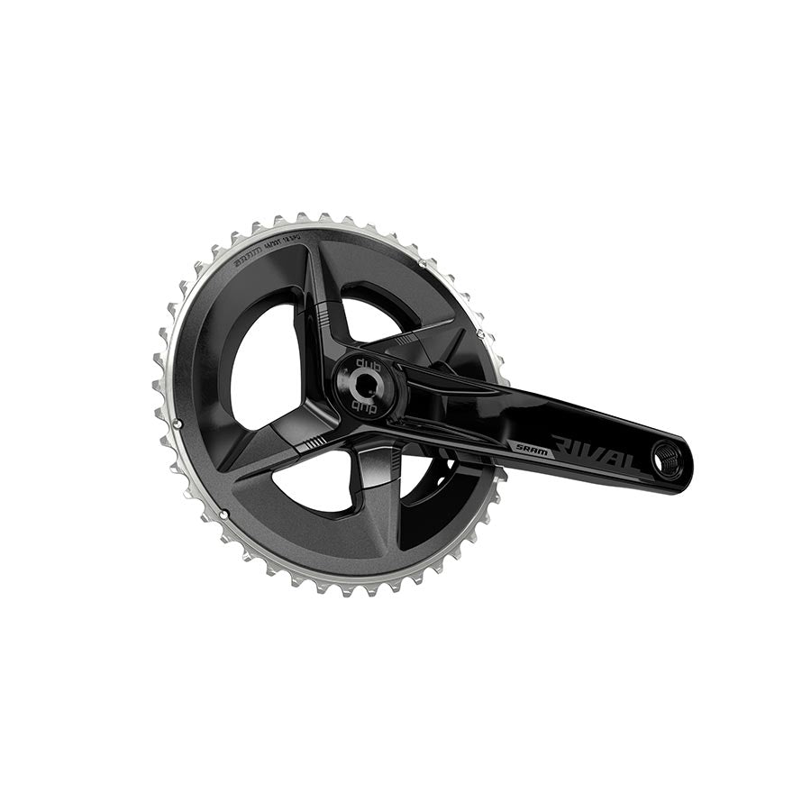 Cranksets and Arms SRAM SRAM Rival AXS Crankset - 170mm 12-Speed 48/35t 107 BCD DUB Spindle Interface BLK D1 Dark Slate Gray