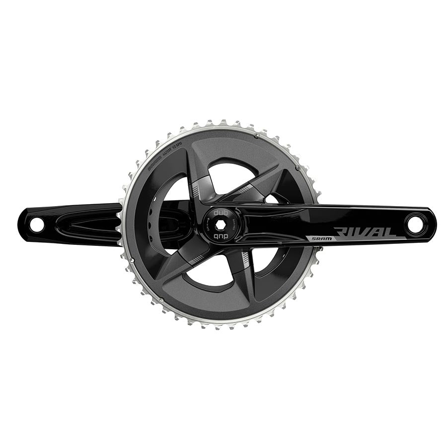 Cranksets and Arms SRAM SRAM Rival AXS Crankset - 175mm 12-Speed 48/35t 107 BCD DUB Spindle Interface BLK D1 Dark Slate Gray